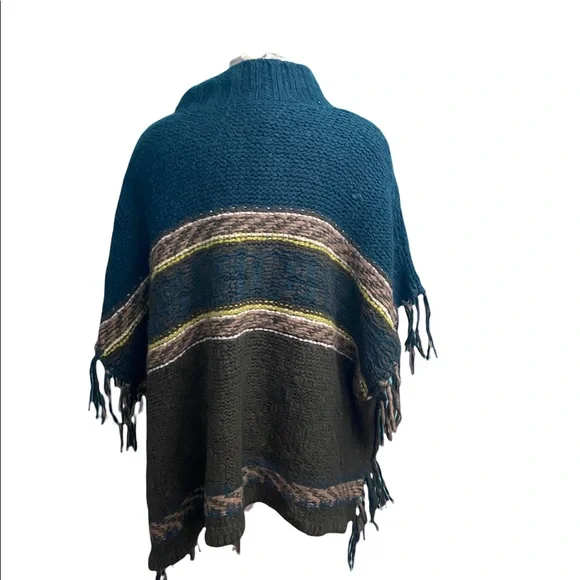 Free people labyrinth poncho army multi sz- XS - Picture 4 of 6